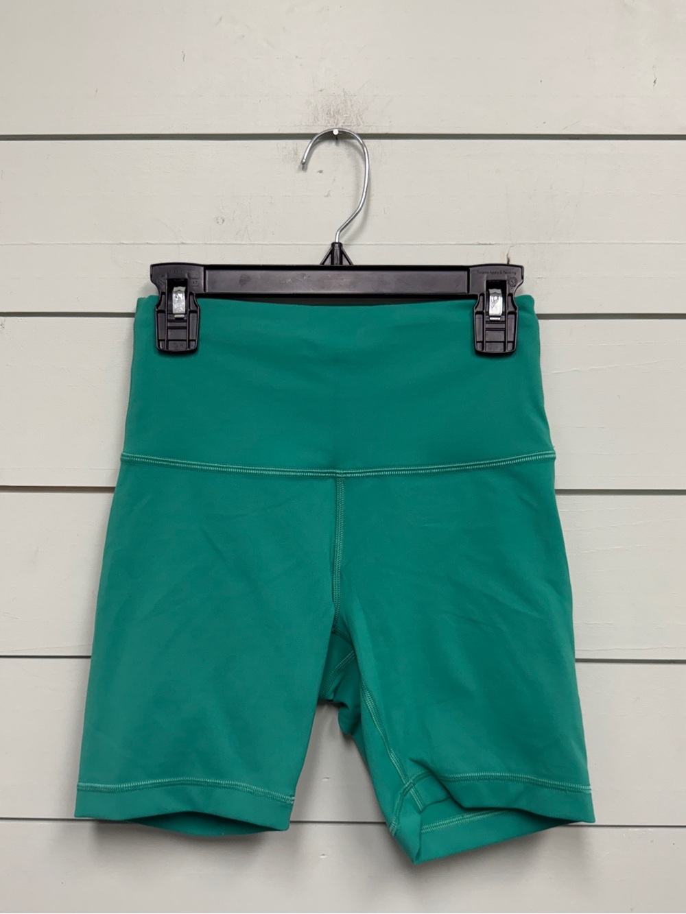 Lululemon wunder train high rise biker shorts 6" green women's size 4